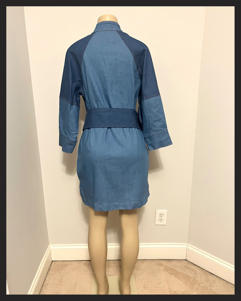 FRAME Atelier Patchwork Denim Mini Dress in Blue | Lyst